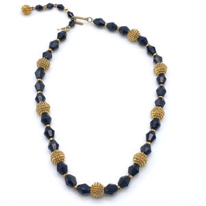 TRIFARI Necklace Electra Collection Black, Gold Vintage Adjustable EUC